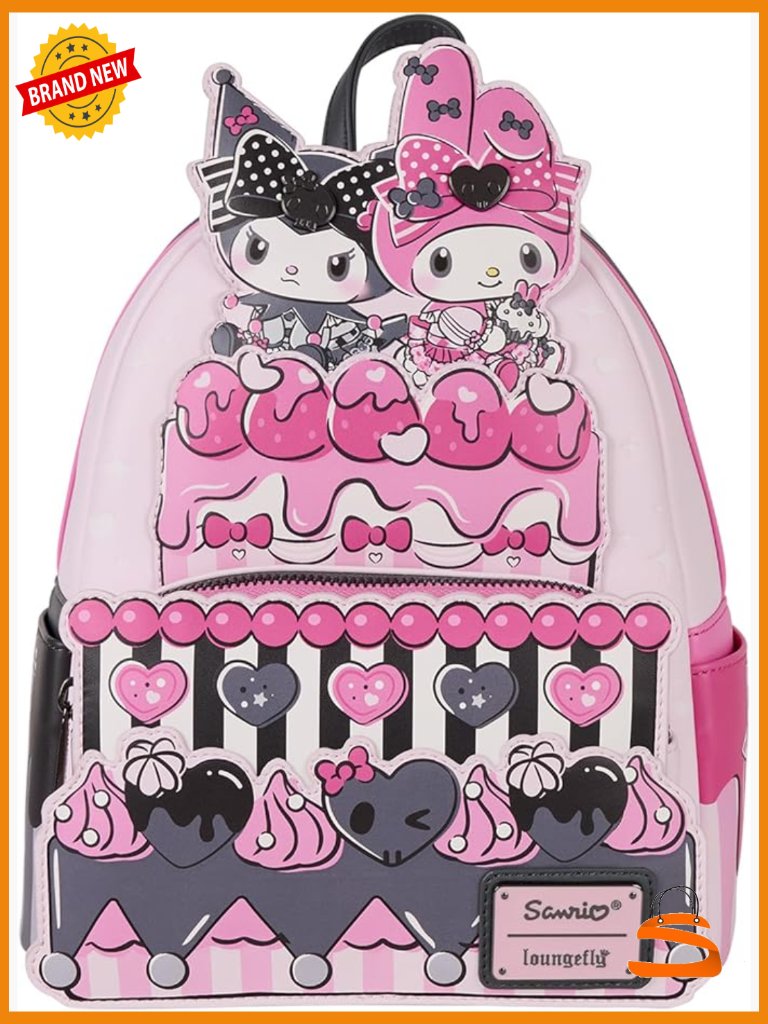Loungefly Sanrio My Melody Kuromi Mini Backpack Faux Leather Adjustable Straps